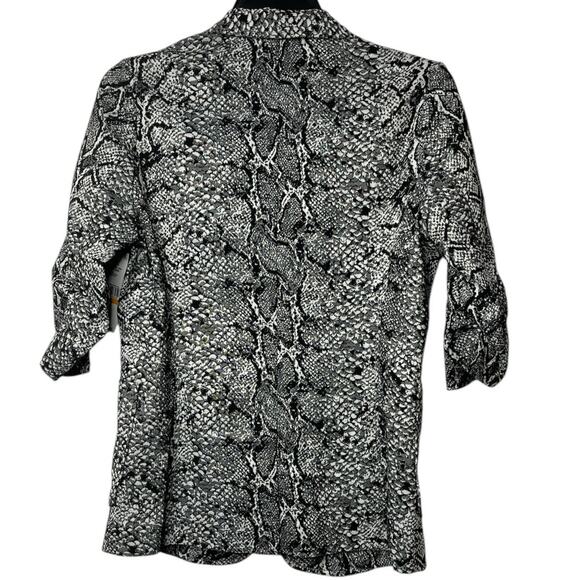 Karen Kane Field Day Ruched 3/4 Sleeve Blazer Jacket Snake Print Size Small - Picture 8 of 9